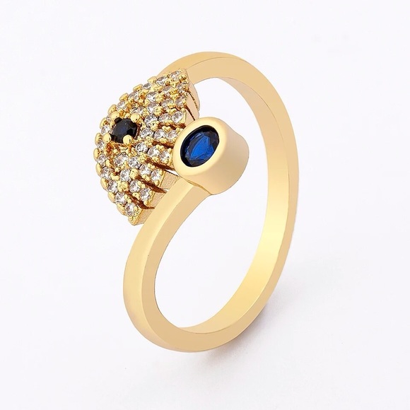 Lucky blue crystal zircon ring - Picture 6 of 6